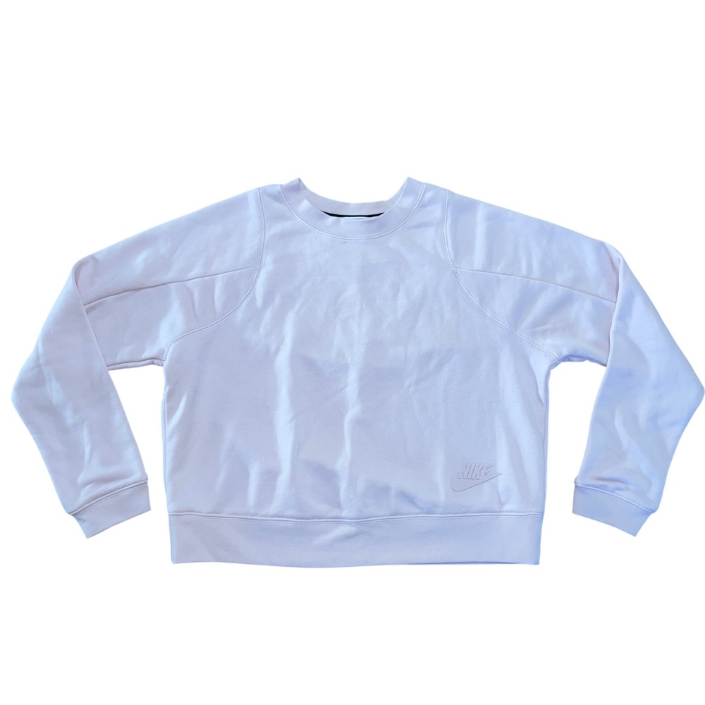 Nike Sportswear Essentials Light Pink Cropped Sweatshirt Crewneck Womens Small